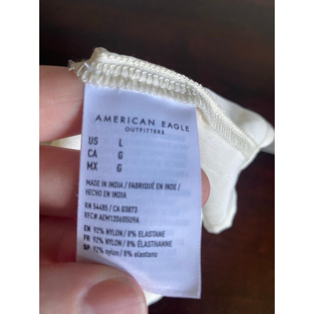 NWT American Eagle Lace V-Neck Victorian Regency Cropped Long Sleeve Blouse L - Picture 9 of 9